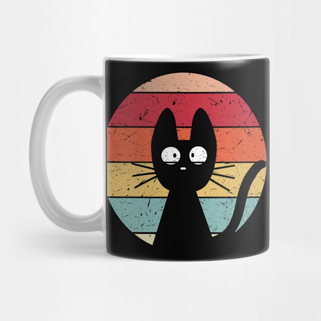 Retro Black Cat Lover Vintage Style Cats Cute Kitty Gift by Ray E Scruggs